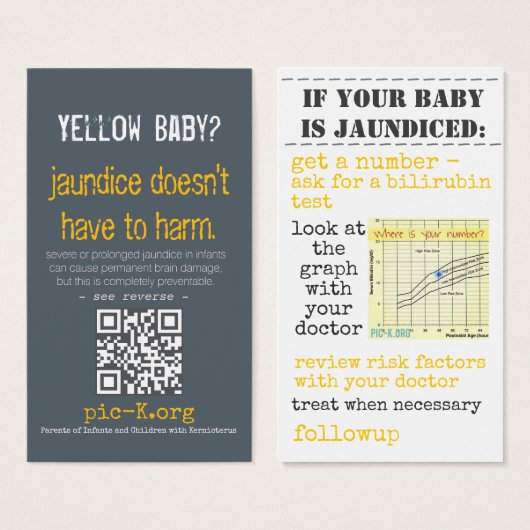 Kernicterus防止カード (正面&裏面)