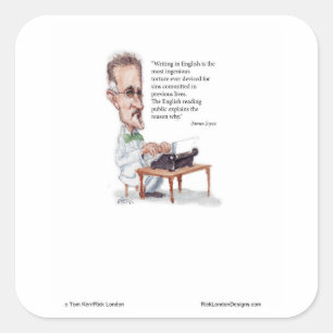 Kerr/London ジェームズ・ジョイス & 英語は拷問 Quote スクエアシール