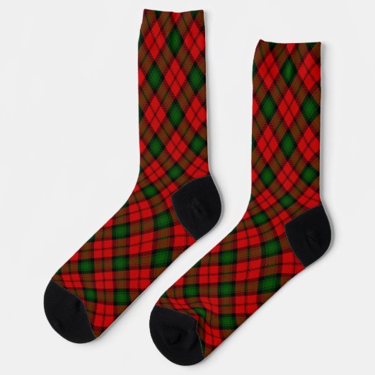Kerr tartan red green plaid ソックス (左)