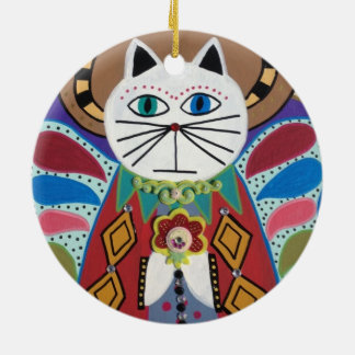 Kerri Ambrosinoの芸術のオーナメント猫の天使 セラミックオーナメント