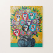 Kerri Ambrosinoの芸術のパズルの砂糖のスカルの花 ジグソーパズル (縦)