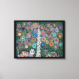 Kerri Ambrosino Art Canvas Tree of Life Cats キャンバスプリント