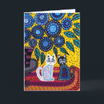 Kerri Ambrosino Art Card Cats Flowers Friend カード<br><div class="desc">メキシコのフォークアーティストKerri Ambrosinoによるアート</div>