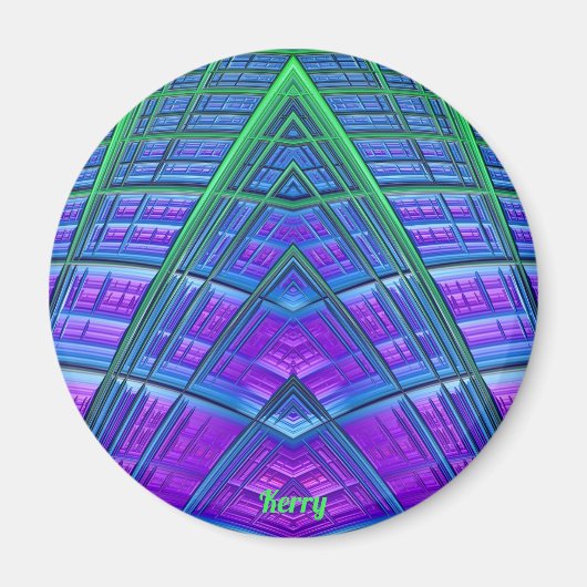 KERRY ～青、緑、紫～抽象芸術フラクタル～ マグネット (正面)