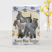 Kerry Blue Terrierカード カード (黄色い花)