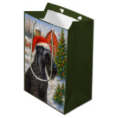 Kerry Blue Terrier Holiday Card ミディアムペーパーバッグ (正面アングル)