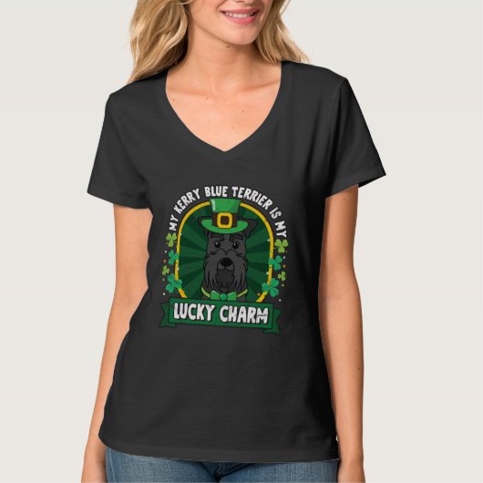 Kerry Blue Terrier St Patricks Lucky Charm Mom Dad Tシャツ (正面)