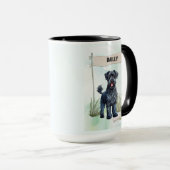 Kerry Blue Terrier Watercolor Personalized  マグカップ (正面右)