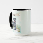 Kerry Blue Terrier Watercolor Personalized  マグカップ (正面左)