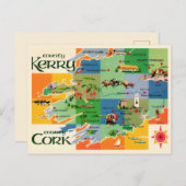 Kerry & Cork Karte von Irland ポストカード (正面/裏面)