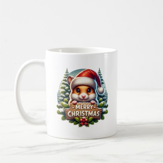 Kerst Hamster コーヒーマグカップ (左)