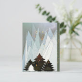Kerst - Kerstkaart bergen glitter シーズンポストカード (スタンド正面)