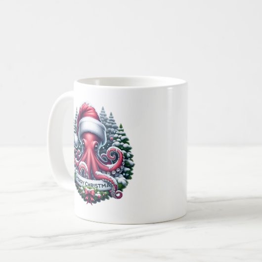Kerst Octopus コーヒーマグカップ (正面左)