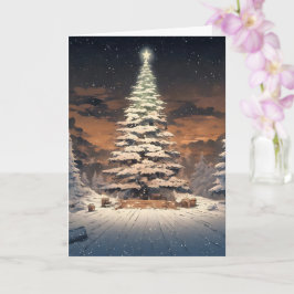 Kerstboom met sneeuw  カード