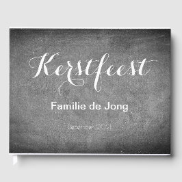 Kerstfeest Schoolbord Stijl Krijtjes Typography ゲストブック