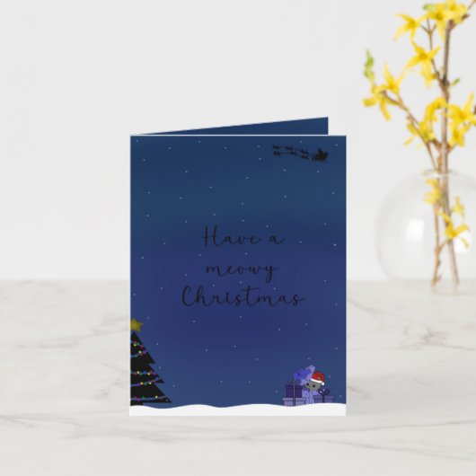 Kerstkaart ‘cats’ カード (黄色い花)