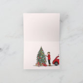 Kerstkaart Fiat 500 rood met kerstboom カード (内部)
