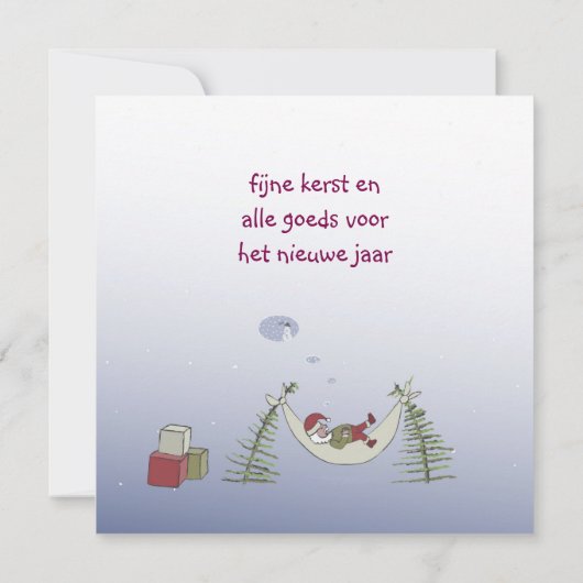 kerstman in hangmat カード (裏面)