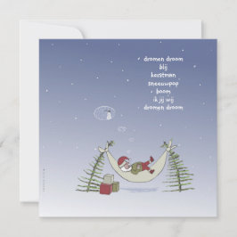 kerstman in hangmat カード