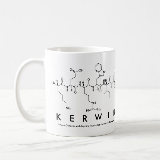 Kerwinペプチド名mug コーヒーマグカップ (左)