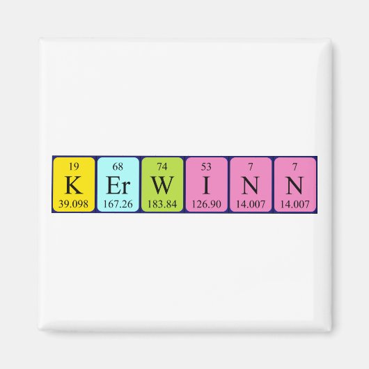 Kerwinn周期表名磁石 マグネット (正面)