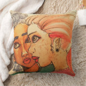 Kesa Fの魔法の友人による水彩画の芸術 クッション (ブランケット)