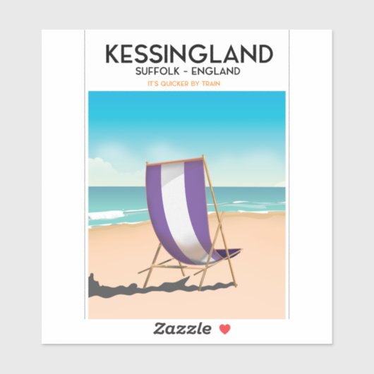 Kessingland, Suffolk Englandビーチ旅行ポスター シール (シート)