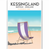 Kessingland, Suffolk Englandビーチ旅行ポスター シール (正面)