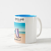 Kessingland, Suffolk Englandビーチ旅行ポスター ツートーンマグカップ (正面右)