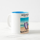 Kessingland, Suffolk Englandビーチ旅行ポスター ツートーンマグカップ (正面左)