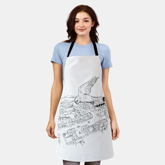 Kestrel Over the City Apron エプロン (着用した状態)