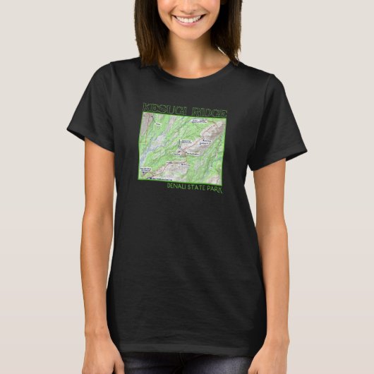 Kesugi Ridge Hiking Map Denali State Park Alaska S Tシャツ (正面)