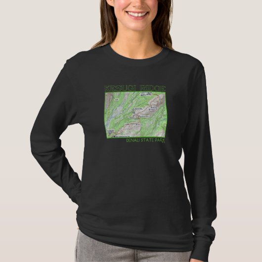 Kesugi Ridge Hiking Map Denali State Park Alaska S Tシャツ (正面)