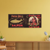 Ketchican, Alaska - Catch-A-Canサーモンラベル キャンバスプリント (インサイチュ (リビング))