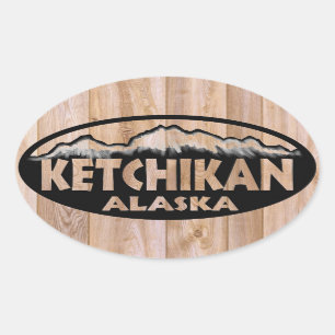 Ketchikanアラスカの木の印の楕円形のステッカー 楕円形シール