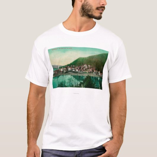 Ketchikan、アラスカの町の眺め-最初都市 Tシャツ (正面)