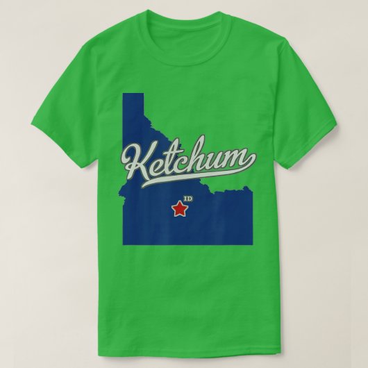 Ketchum Idaho ID Map  Tシャツ (デザイン正面)