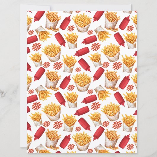 Ketchup & Fries Scrapbook Paper (裏面)
