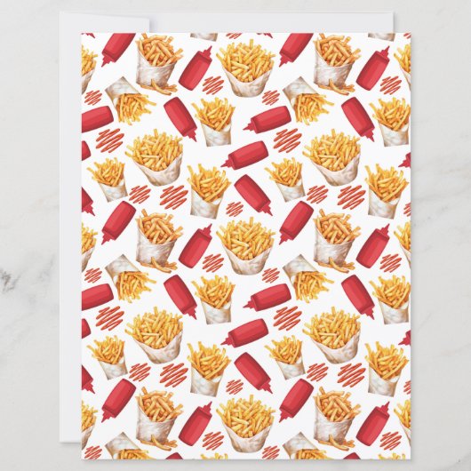 Ketchup & Fries Scrapbook Paper (正面)