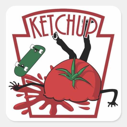 KETCHUP. Funny sticker スクエアシール (正面)