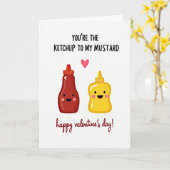 Ketchup Mustard Valentine Card カード (黄色い花)