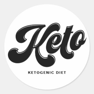 Ketoブラックレトロスクリプトタイポグラフィ パーソナライズされた ラウンドシール