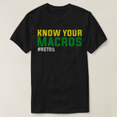 Keto Guido Bacon Ketoおもしろいダイエットはあなたのマクロを知っている Tシャツ (デザイン正面)