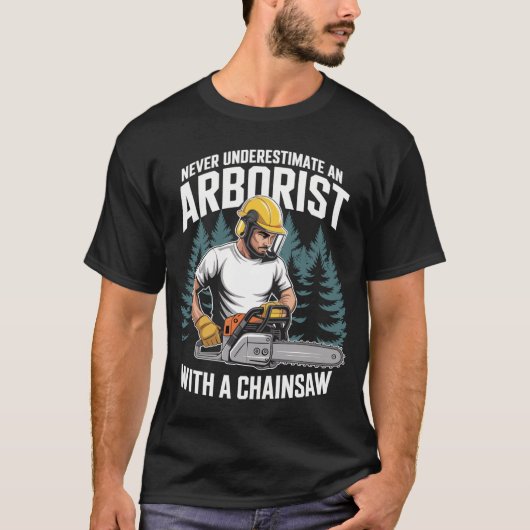 Kettensägenheld im Forsteinsatz Tシャツ (正面)