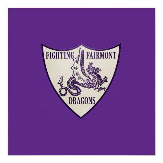 Kettering, Ohio Fighting Fairmont Dragons Logo ポスター (正面)