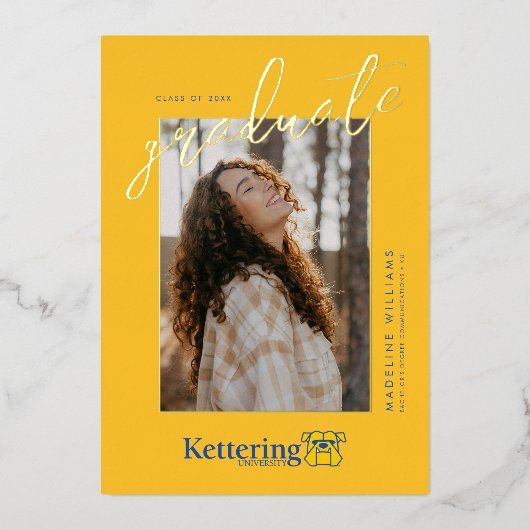 Kettering University Graduation 箔招待状 (正面)