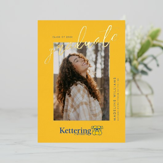 Kettering University Graduation 箔招待状 (立ち正面)