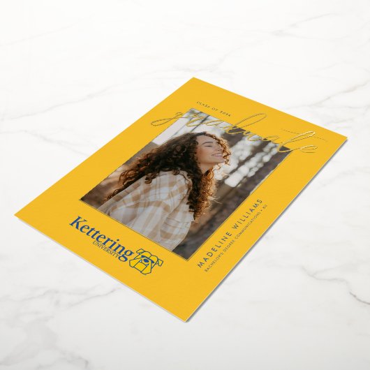 Kettering University Graduation 箔招待状 (回転した状態)