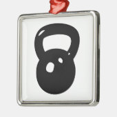 Kettlebellのトレーニング メタルオーナメント (左)