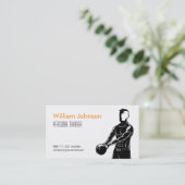 Kettlebellのモダンな適当な男性のパーソナルトレーナー 名刺 (スタンド正面)